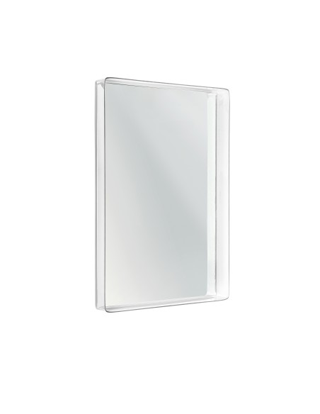 Vanitoso Specchiera in plexiglass Trasparente con cornice/mensola portaoggetti.