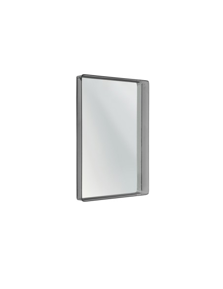 Vanitoso Specchiera in plexiglass color fumè Trasparente con cornice/mensola portaoggetti.