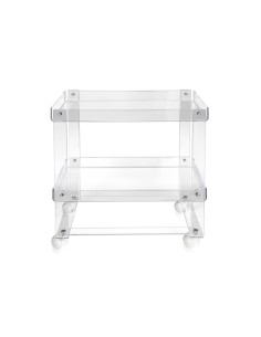 Valletto Portavivande carrello con ruote sottostanti in plexiglass Trasparente. Made in Italy