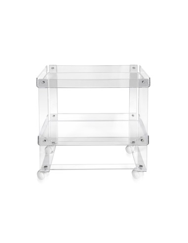 Valletto Portavivande carrello con ruote sottostanti in plexiglass Trasparente. Made in Italy