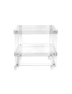 Valletto Portavivande carrello con ruote sottostanti in plexiglass Trasparente. Made in Italy 2