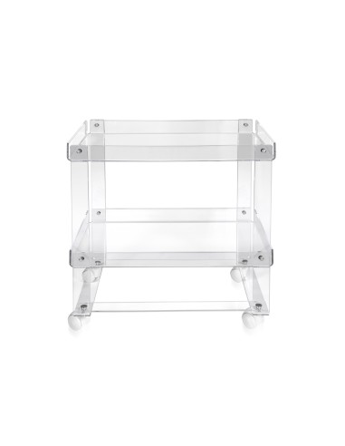 Valletto Portavivande carrello con ruote sottostanti in plexiglass Trasparente. Made in Italy