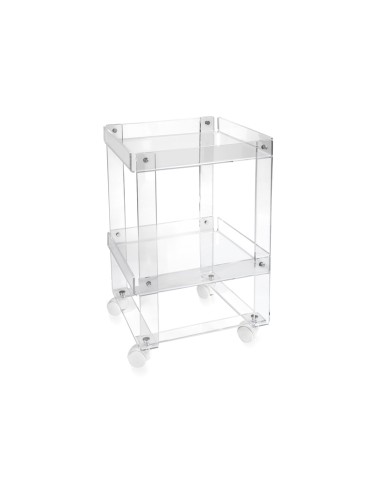 Valletto Portavivande carrello con ruote sottostanti in plexiglass Trasparente. Made in Italy