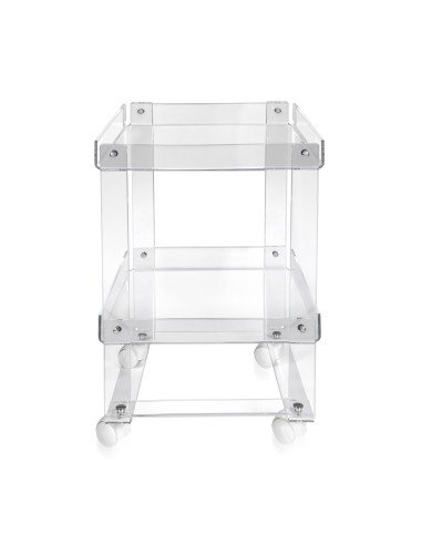 Valletto Portavivande carrello con ruote sottostanti in plexiglass Trasparente. Made in Italy