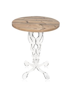 Tavolino da caffè stile Arabesco in plexiglass Trasparente con ripiano in legno rovere naturale opaco. Made in Italy 2