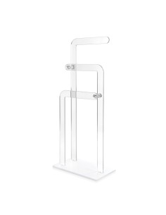 Shubi Servomuto Portasciugamani in plexiglass PMMA Trasparente, base color bianco pieno,. Made in Italy 2