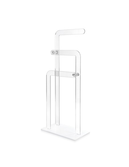 Shubi Servomuto Portasciugamani in plexiglass PMMA Trasparente, base color bianco pieno,. Made in Italy