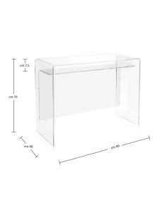 Scrivania Moremore in plexiglass PMMA Trasparente. Made in Italy 2