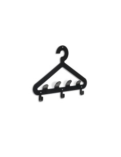 Salve Appendiabiti da parete in plexiglass nero pieno. Made in Italy