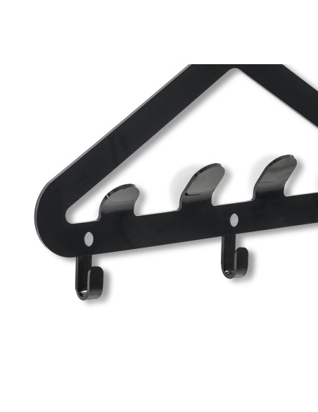 Salve Appendiabiti da parete in plexiglass nero pieno. Made in Italy