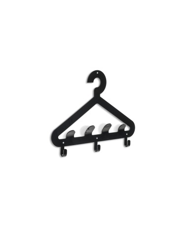 Salve Appendiabiti da parete in plexiglass nero pieno. Made in Italy