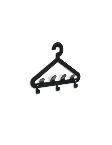 Salve Appendiabiti da parete in plexiglass nero pieno. Made in Italy