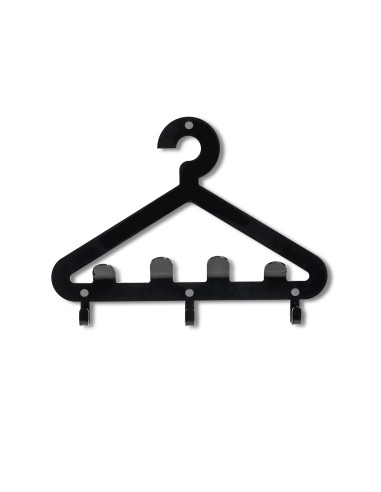 Salve Appendiabiti da parete in plexiglass nero pieno. Made in Italy