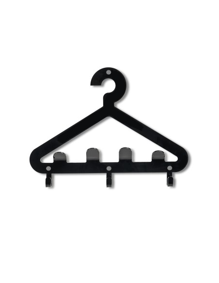 Salve Appendiabiti da parete in plexiglass nero pieno. Made in Italy