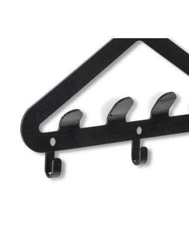 Salve Appendiabiti da parete in plexiglass nero pieno. Made in Italy