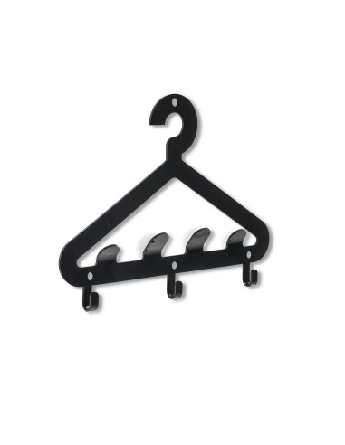 Salve Appendiabiti da parete in plexiglass nero pieno. Made in Italy