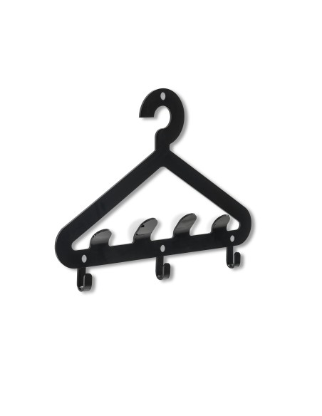 Salve Appendiabiti da parete in plexiglass nero pieno. Made in Italy
