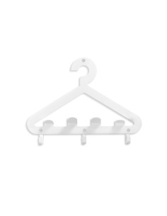 Salve Appendiabiti da parete in plexiglass bianco pieno. Made in Italy