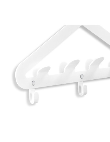 Salve Appendiabiti da parete in plexiglass bianco pieno. Made in Italy