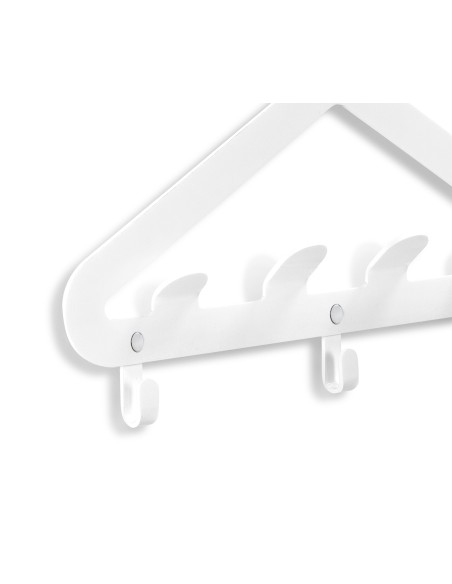 Salve Appendiabiti da parete in plexiglass bianco pieno. Made in Italy