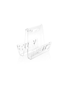 Portariviste linea Nunzio in plexiglass Trasparente sagomato al laser. Made in Italy 2