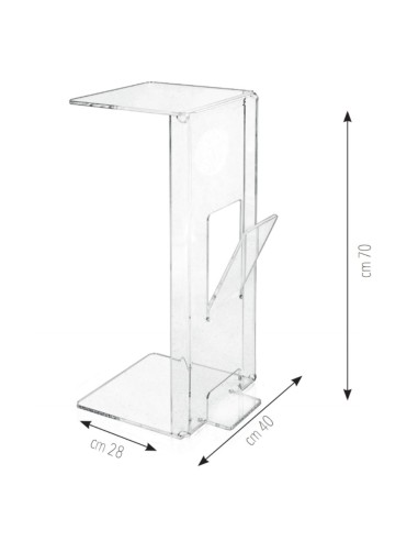 Ambrogio Tavolino Fume' in plexiglass