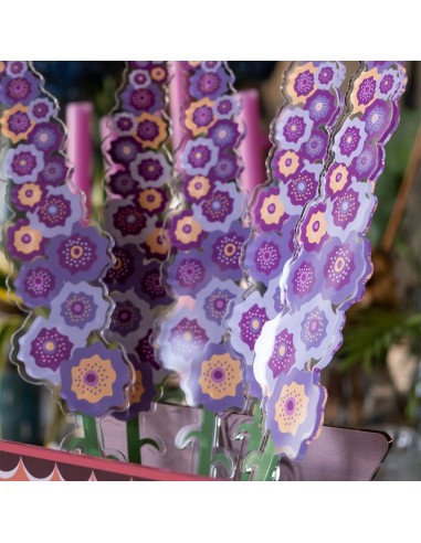Vesta Home - Fiore Lilla Grande Kit 6 Pz Funny Flowers·viola·7 X 63,5 H Th. 5 Mm