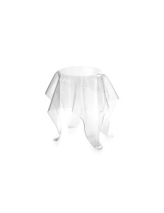 Drappeggi Tavolino in plexiglass PMMA Trasparente drappeggiata a mano. Made in Italy