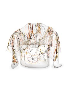 Drappeggi Poltrona in plexiglass PMMA Trasparente con schizzo artistico 2