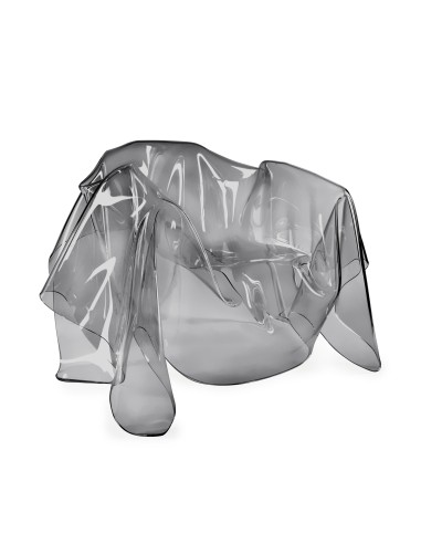 Drappeggi Poltrona in plexiglass PMMA fumè Trasparente drappeggiata interamente a mano. Made in Italy