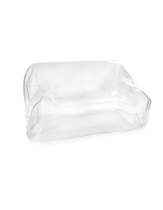 Drappeggi Divano in plexiglass PMMA Trasparente interamente drappeggiata a mano. Made in Italy
