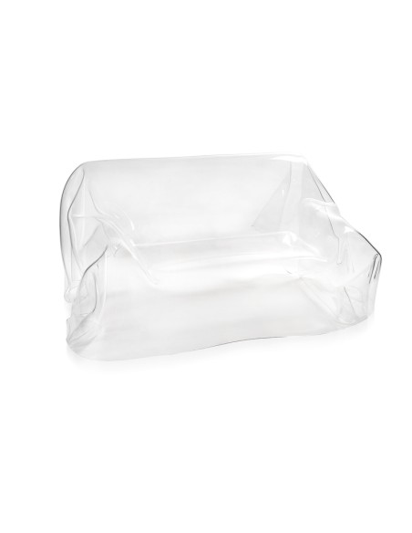 Drappeggi Divano in plexiglass PMMA Trasparente interamente drappeggiata a mano. Made in Italy