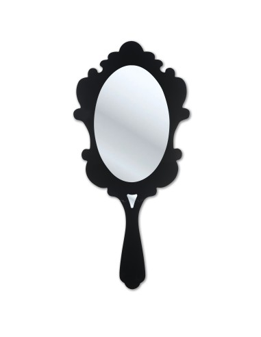 Coty Specchiera in plexiglass PMMA nero pieno. Made in Italy