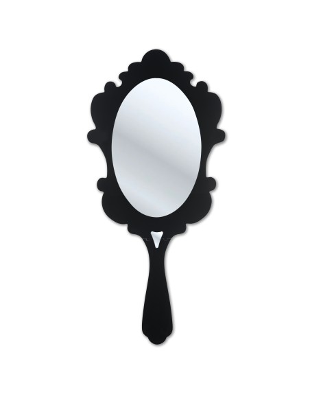 Coty Specchiera in plexiglass PMMA nero pieno. Made in Italy
