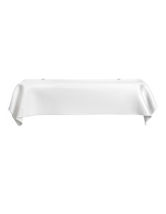 Consolle sotto specchio linea Drappeggi in plexiglass PMMA bianco pieno con 2 ganci di ancoraggio.