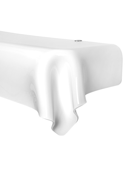 Consolle sotto specchio linea Drappeggi in plexiglass PMMA bianco pieno con 2 ganci di ancoraggio.