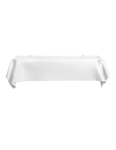 Consolle sotto specchio linea Drappeggi in plexiglass PMMA bianco pieno con 2 ganci di ancoraggio.