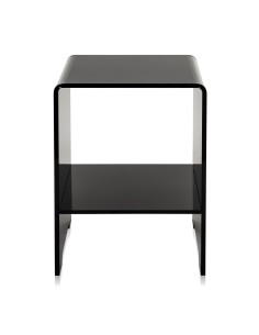 Comodino linea Accanto in plexiglass color nero pieno tagliato al laser.