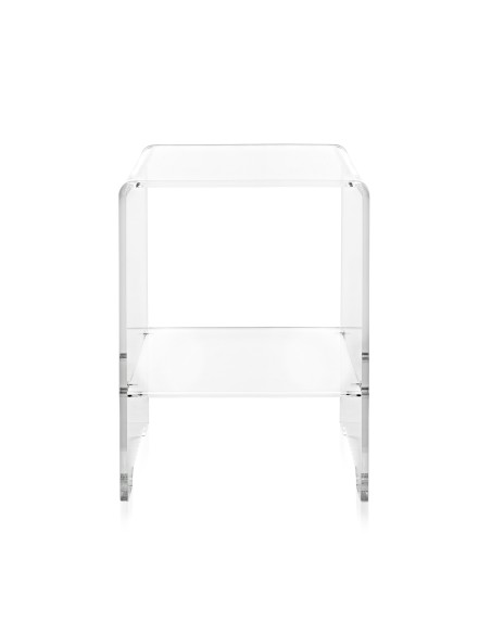 Comodino linea Accanto in plexiglass 100% da polimero vergine Trasparente tagliato al laser.