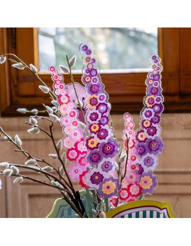 Vesta Home - Fiore Lilla Grande Kit 6 Pz Funny Flowers·viola·7 X 63,5 H Th. 5 Mm