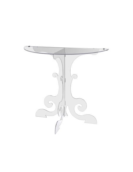 Anfitrione Comodino Consolle da muro design fine '700 in plexiglass Trasparente. Made in Italy