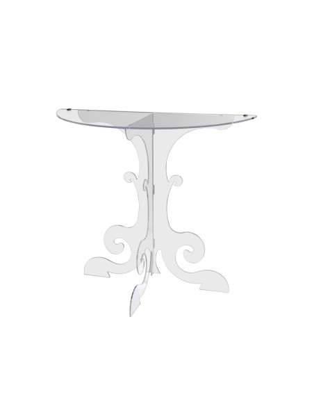 Anfitrione Comodino Consolle da muro design fine '700 in plexiglass Trasparente. Made in Italy