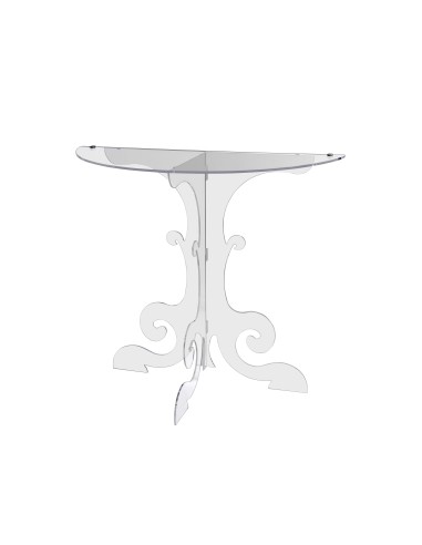 Anfitrione Comodino Consolle da muro design fine '700 in plexiglass Trasparente. Made in Italy