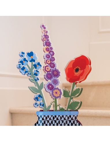 Vesta Home - Fiore Lilla Grande Kit 6 Pz Funny Flowers·viola·7 X 63,5 H Th. 5 Mm