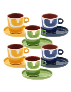 Attimi Set 6 Tazzine C P Macchie·90 Ml·stoneware Gift Box