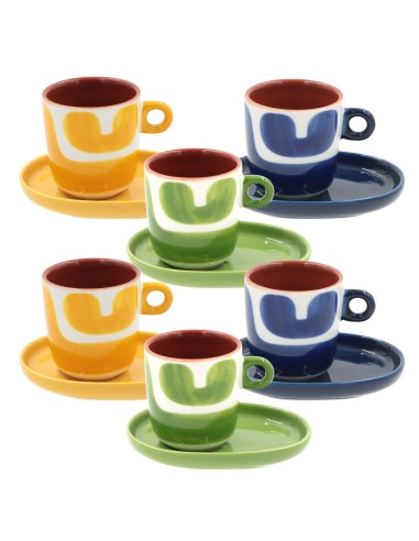 Attimi Set 6 Tazzine C P Macchie·90 Ml·stoneware Gift Box