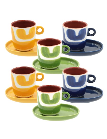 Attimi Set 6 Tazzine C P Macchie·90 Ml·stoneware Gift Box