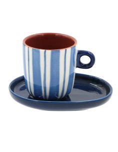 Attimi Set 2 Tazzine C P Righe·90 Ml·stoneware Gift Box