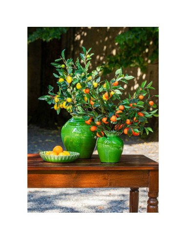 Sfrangiato Centrotavola M Verde Terracotta 31x31x6.5 Cm