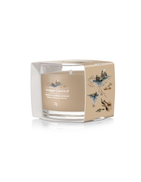 Candela votiva in vetro Amber & Sandalwood